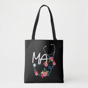 Tote Bag Médicale assistant Stethoscope Floral Wreath