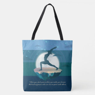 Tote Bag Méditation de l'enseignant de Yoga Pose Citation d