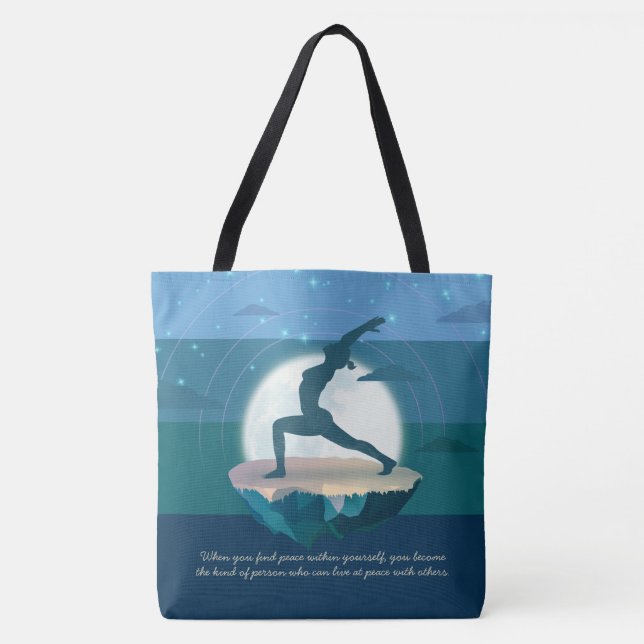 Tote Bag Méditation de l'enseignant de Yoga Pose Citation d (Devant)