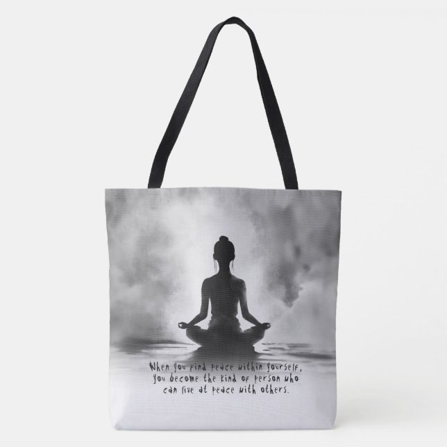Tote Bag Méditation Yoga Instructeur Lotus Pose Peinture à  (Devant)