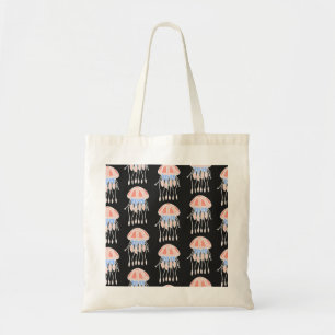 Tote Bag Méduse peinte à la main, motif vintage vibrant.