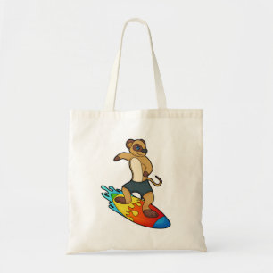 Tote Bag Meerkat comme surfeur avec Surfer