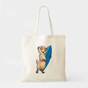 Tote Bag Meerkat comme surfeur avec Surfer