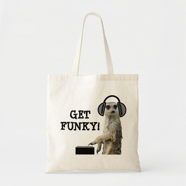 Tote Bag Meerkat frais génial DJ (Devant)