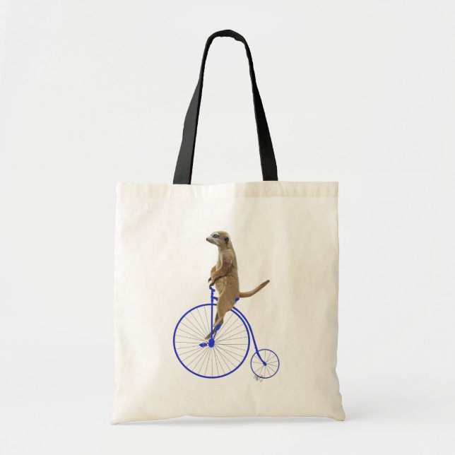 Tote Bag Meerkat Sur Blue Penny Farthing (Devant)