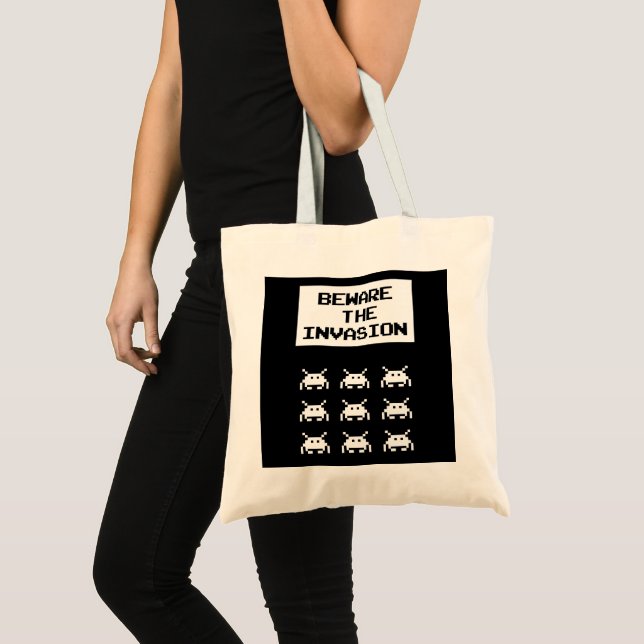 Tote Bag Méfiez-vous de l'invasion, conception geek (Devant (produit))