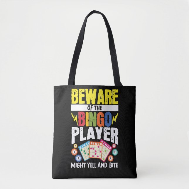 Tote Bag Méfiez-Vous Drôle Du Joueur De Bingo : Il Se Pourr (Devant)