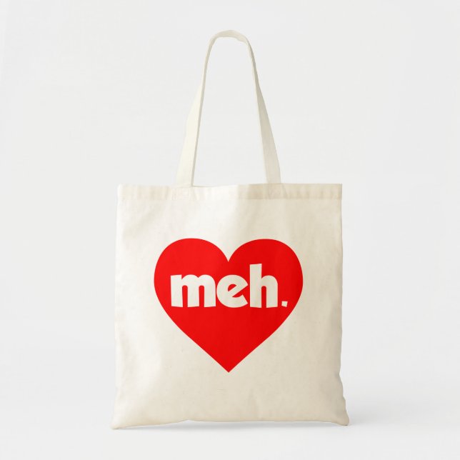 Tote Bag Meh Heart Anti-Valentine's Day (Devant)