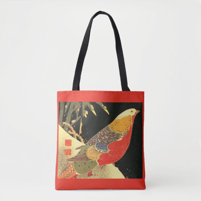 Tote Bag Meiji bird print (Devant)