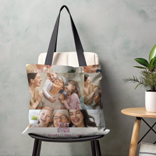 Tote Bag Meilleur Abuela Jamais Floral 5 Photo Collage