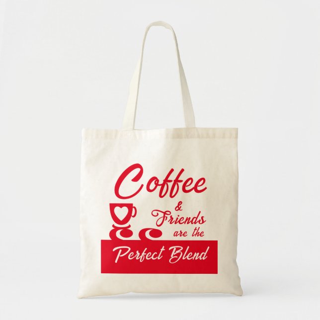 Tote Bag Meilleur ami amoureux du café rouge (Devant)