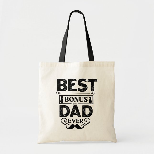 Tote Bag Meilleur Bonus Papa jamais (Devant)