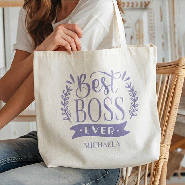 Tote Bag Meilleur Boss jamais personnalisé Wreath (Créateur téléchargé)