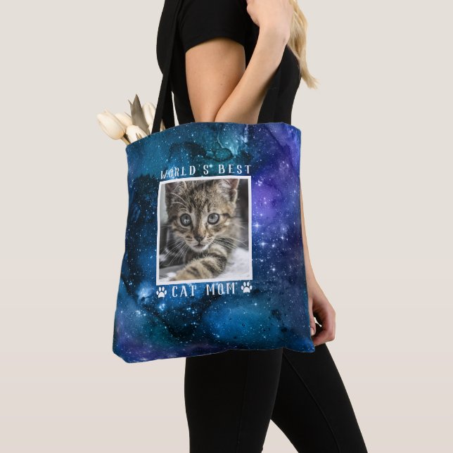 Tote Bag Meilleur Chat au monde Maman Empreintes de pattes  (De près)