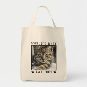 Tote Bag Meilleur Chat au monde Maman Empreintes de pattes 