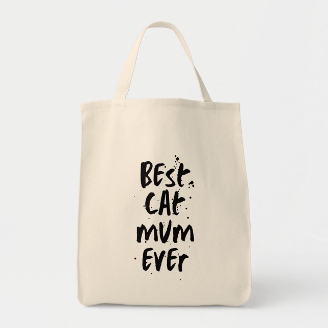 Tote Bag Meilleur chat Maman Jamais Moderne Simple Trendy C (Devant)