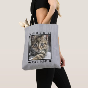 Tote Bag Meilleur Chat Mondial Maman Empreintes de pattes P