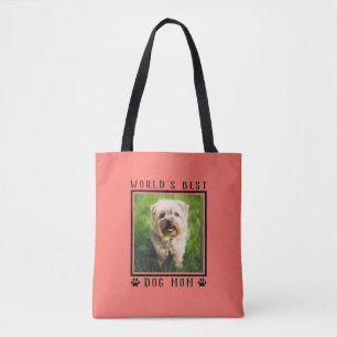 Tote Bag Meilleur Chien Maman Empreintes de pattes Cadre ph