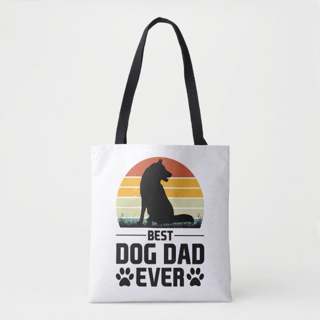 Tote Bag Meilleur Chien Papa Jamais T-shirt 3 (Devant)