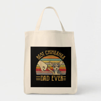 Tote Bag Meilleur Chihuahua Papa Jamais Retro Vintage Sunse