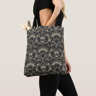 Tote Bag Meilleur Damask décoratif sans couture motif