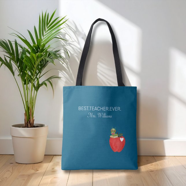 Tote Bag Meilleur enseignant de tous les temps Apple Custo (Créateur téléchargé)