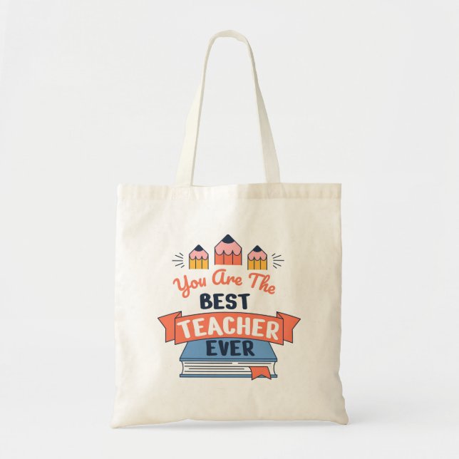 Tote Bag Meilleur Enseignant Jamais (Devant)