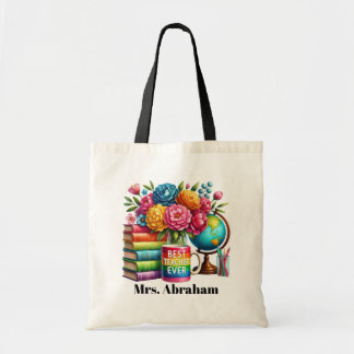 Tote Bag Meilleur enseignant jamais ajouter nom