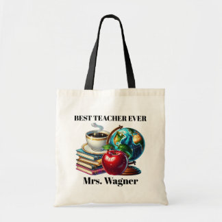 Tote Bag Meilleur enseignant jamais ajouter un nom personna