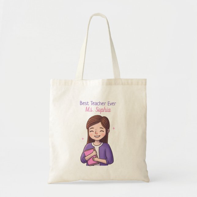 Tote Bag Meilleur enseignant jamais enseignant Appréciation (Devant)