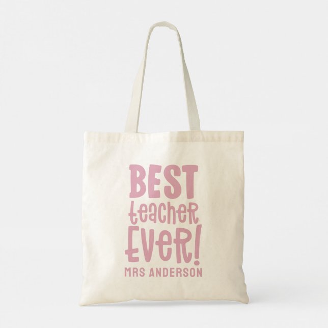 Tote Bag Meilleur enseignant jamais remercier enseignant ro (Dos)