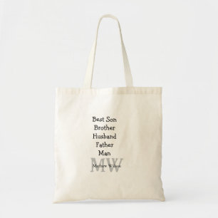 Tote Bag Meilleur homme fils mari papa cite ajouter un nom 