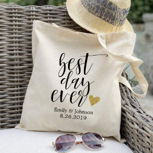 Tote Bag meilleur jour, accueil mariage personnalisé, cadea