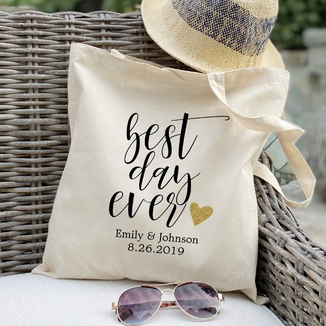 Tote Bag meilleur jour, accueil mariage personnalisé, cadea (Créateur téléchargé)