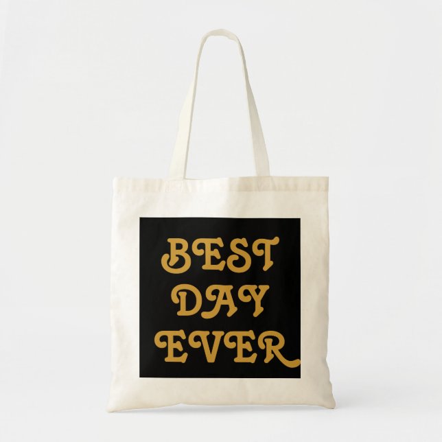 Tote Bag Meilleur Jour Or & Noir (Devant)