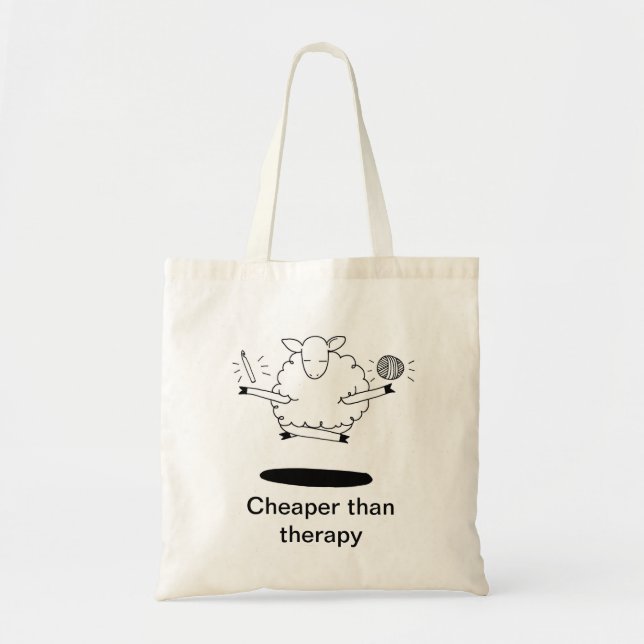 Tote Bag Meilleur marché que la thérapie (Devant)