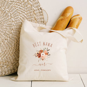 Tote Bag Meilleur Nana Boho Terracotta Floral