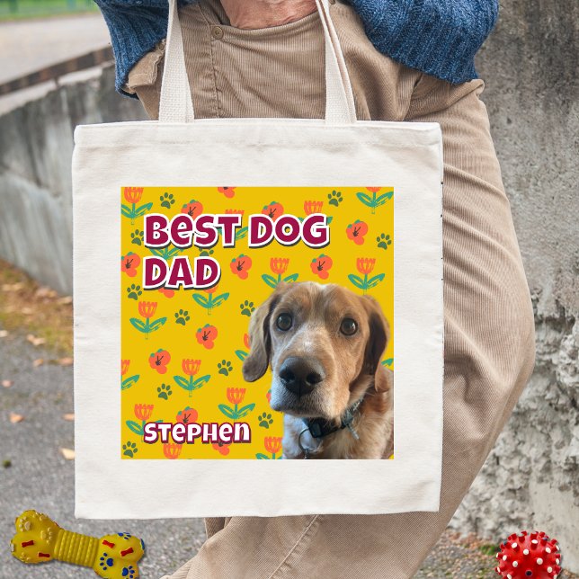 Tote Bag Meilleur papa de chien personnalisé - Fête des pèr (Créateur téléchargé)