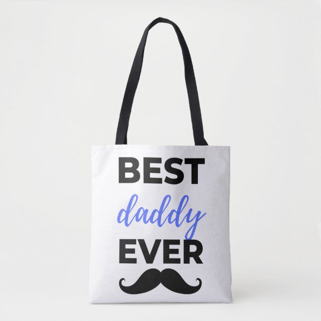 Tote Bag Meilleur papa jamais noir (Devant)