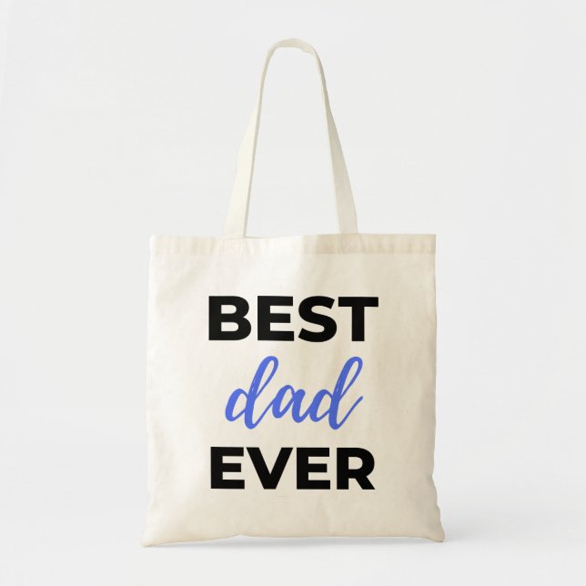 Tote Bag Meilleur papa jamais noir (Devant)