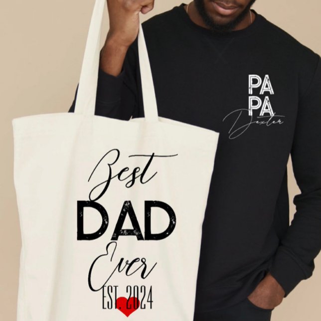 Tote Bag Meilleur papa Jour des pères cadeau tendance indiv (Créateur téléchargé)