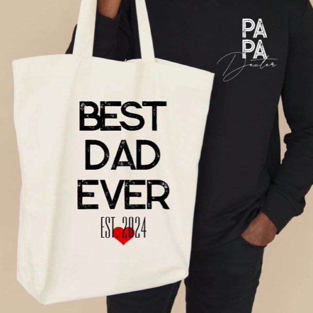 Tote Bag Meilleur papa Jour des pères cadeau tendance indiv (Créateur téléchargé)