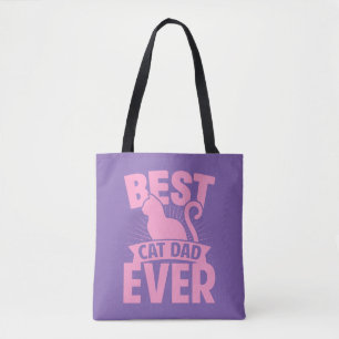 Tote Bag Meilleur père de chat jamais - Silhouette de chat