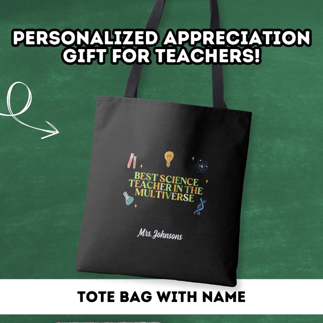 Tote Bag Meilleur professeur de sciences Merci Cadeau école (Créateur téléchargé)