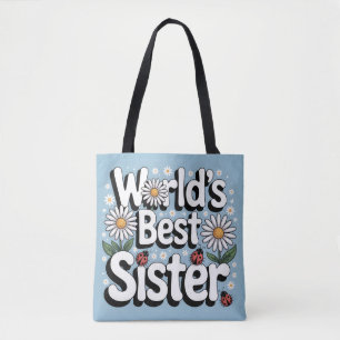 Tote Bag Meilleur Soeur du Monde Graphique : Rétro Margueri