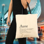 Tote Bag Meilleure définition de la tante au monde<br><div class="desc">Personnalisez votre tante ou votre tante pour créer un cadeau unique. Une façon parfaite de lui montrer à quel point elle est extraordinaire chaque jour. Conçu par Thisisnotme©</div>