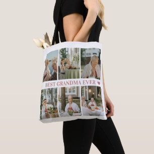 Tote Bag Meilleure Grand-mère Collage Photo – Cadeau avec d