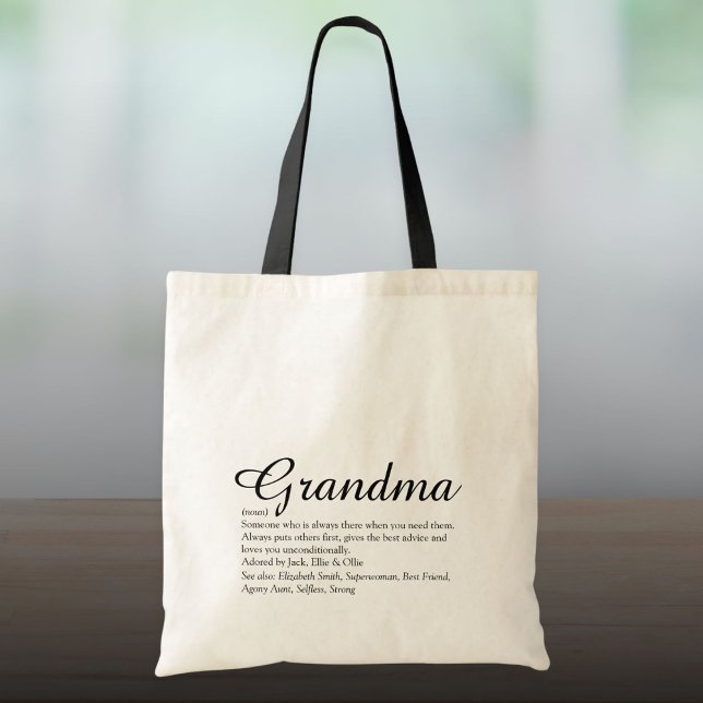 Tote Bag Meilleure grand-mère de tous les temps, définition (Script Best Ever Grandma Grandmother Definition Tote Bag)