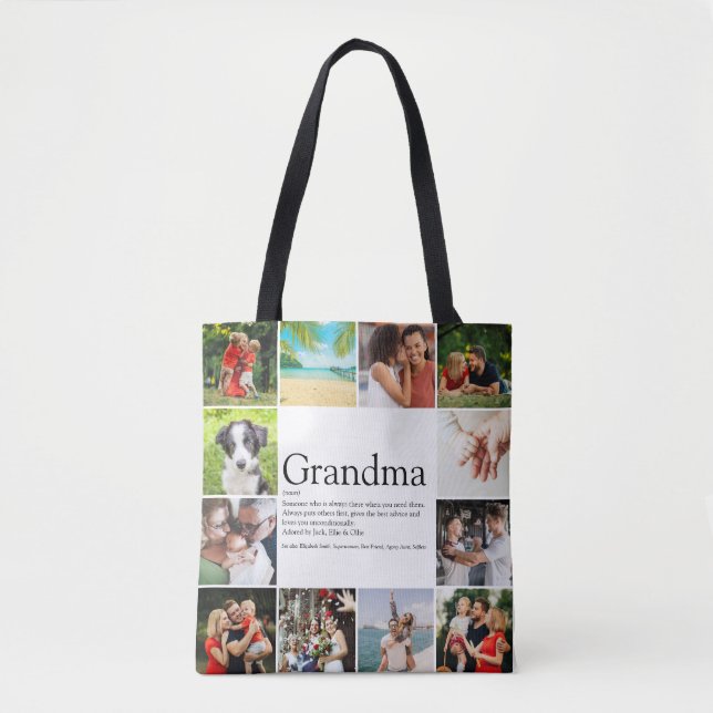 Tote Bag Meilleure Grand-mère, Définition de Mamie 12 Colla (Devant)