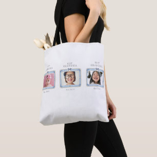 Tote Bag Meilleure Grand-mère Est Date Personnalisée 3 Phot